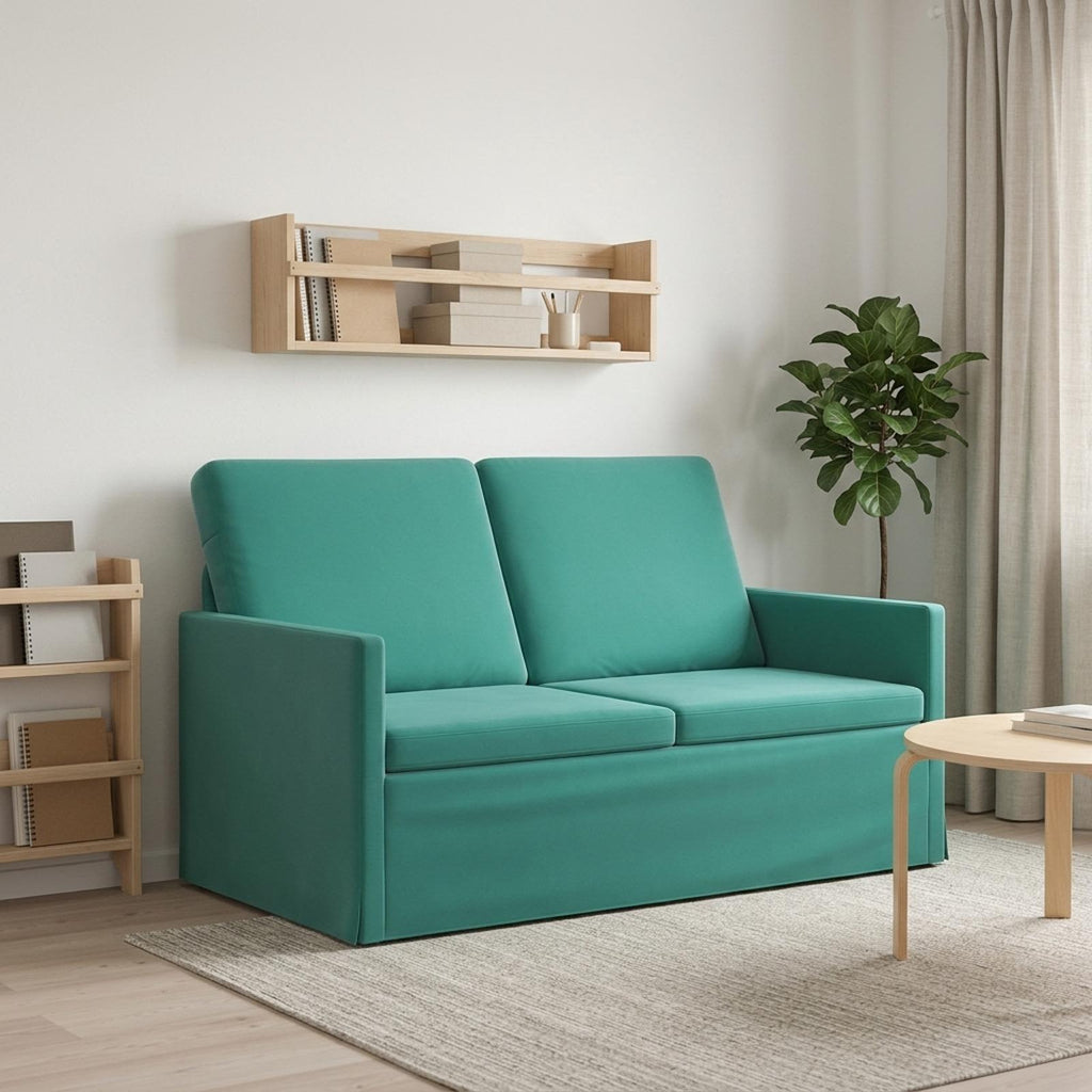 vidaXL Sofa dwuosobowa Turkusowy 130 x 81 x 82 cm Welur