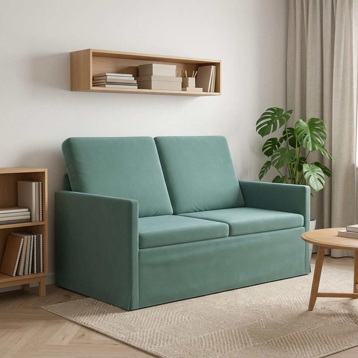 vidaXL Sofa dwuosobowa Zielony morski 130 x 81 x 82 cm Welur