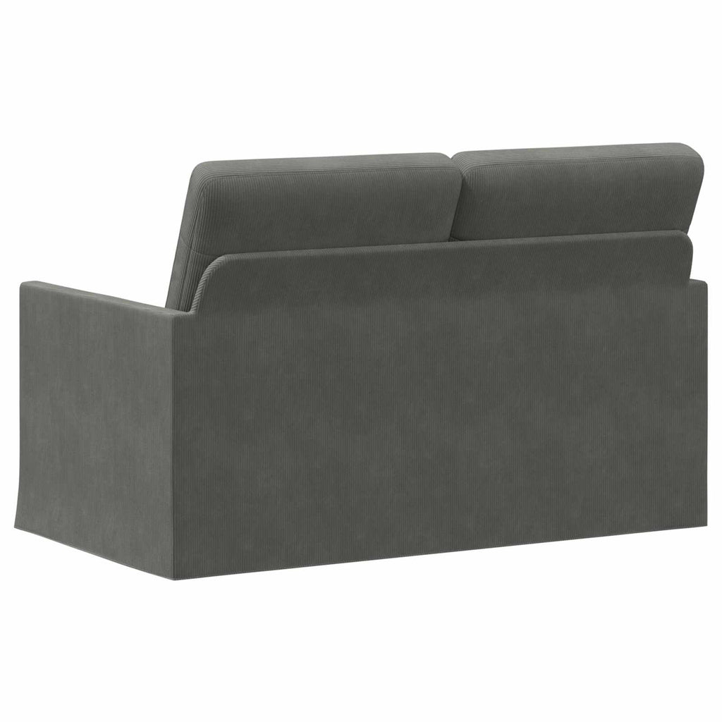 vidaXL Sofa dwuosobowa ciemnoszary 130 x 81 x 82 cm Tkanina sztruksowa
