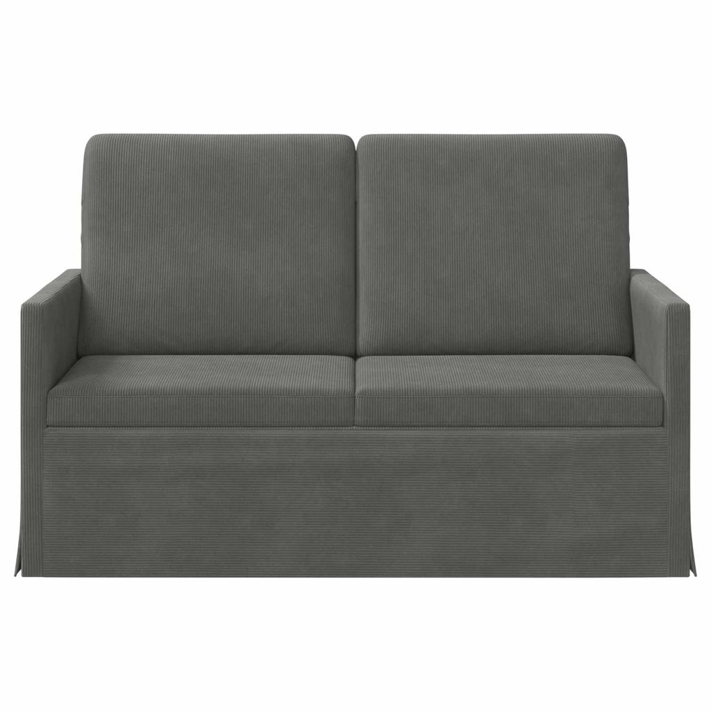 vidaXL Sofa dwuosobowa ciemnoszary 130 x 81 x 82 cm Tkanina sztruksowa