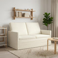 vidaXL Sofa dwuosobowa kremowy 130 x 81 x 82 cm Tkanina sztruksowa