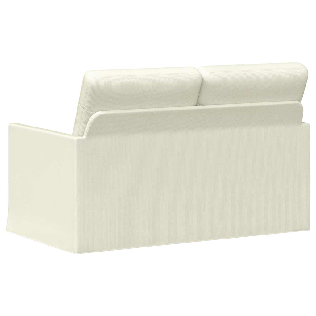 vidaXL Sofa dwuosobowa kremowy 130 x 81 x 82 cm Tkanina sztruksowa