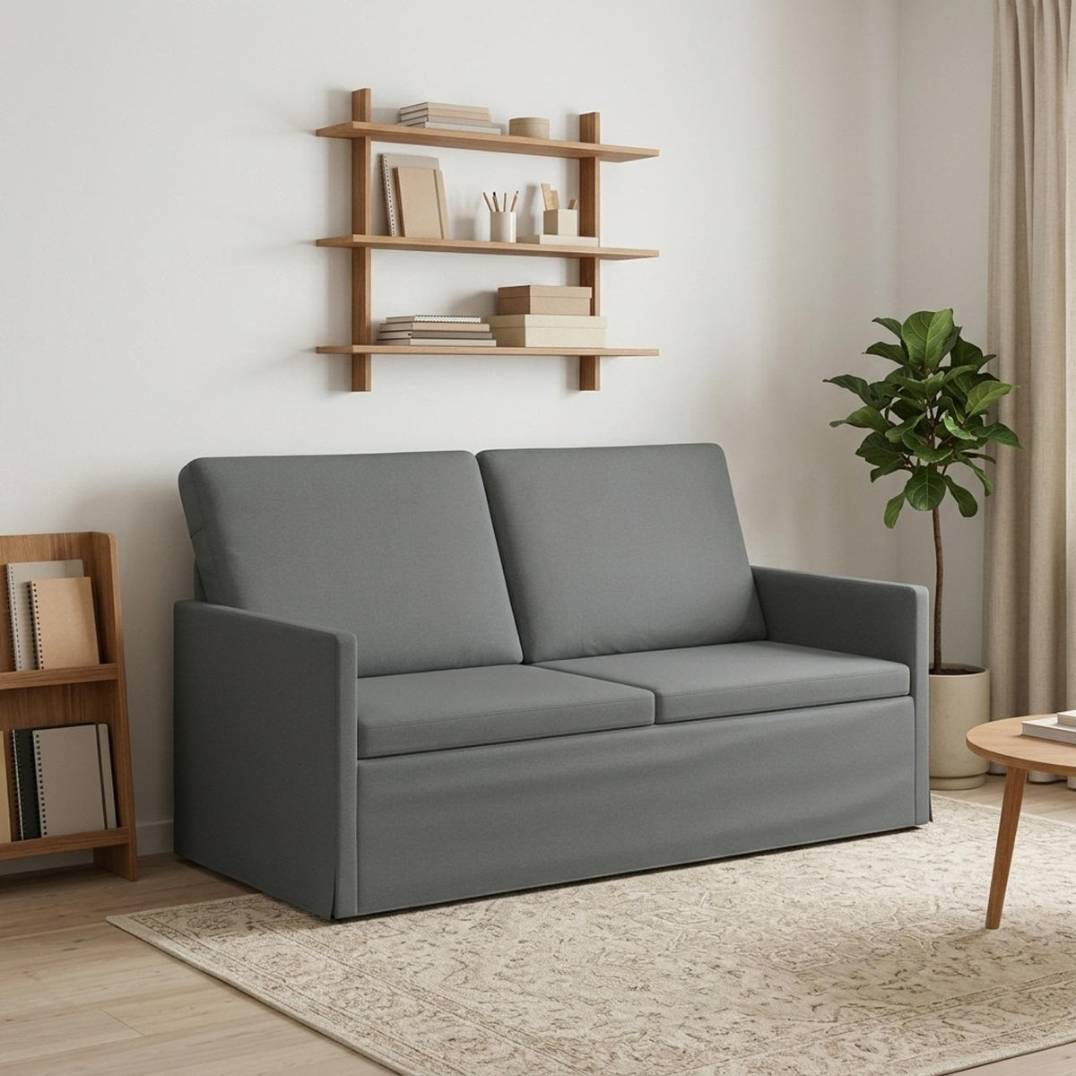 vidaXL Sofa dwuosobowa ciemnoszary 150 x 81 x 82 cm tkanina