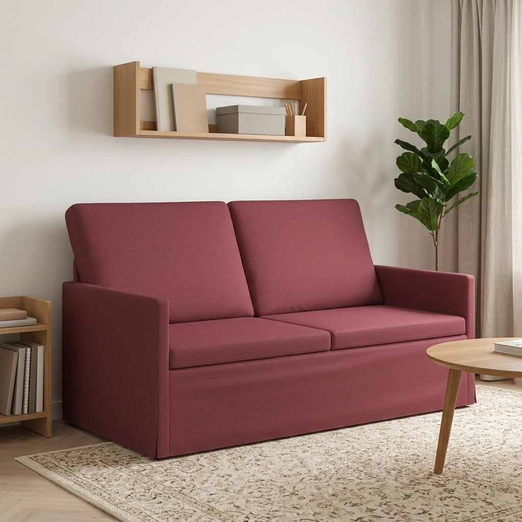 vidaXL Sofa dwuosobowa Czerwone wino 150 x 81 x 82 cm tkanina