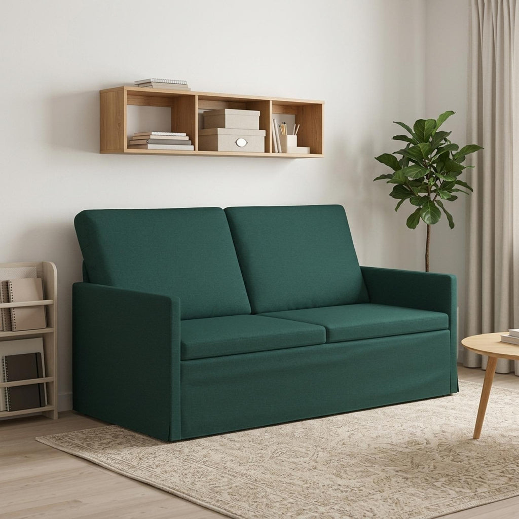 vidaXL Sofa dwuosobowa Ciemnozielony 150 x 81 x 82 cm tkanina