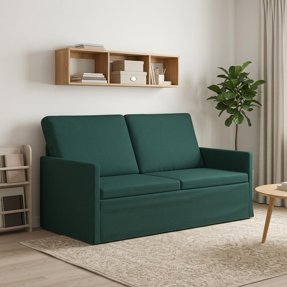 vidaXL Sofa dwuosobowa Ciemnozielony 150 x 81 x 82 cm tkanina
