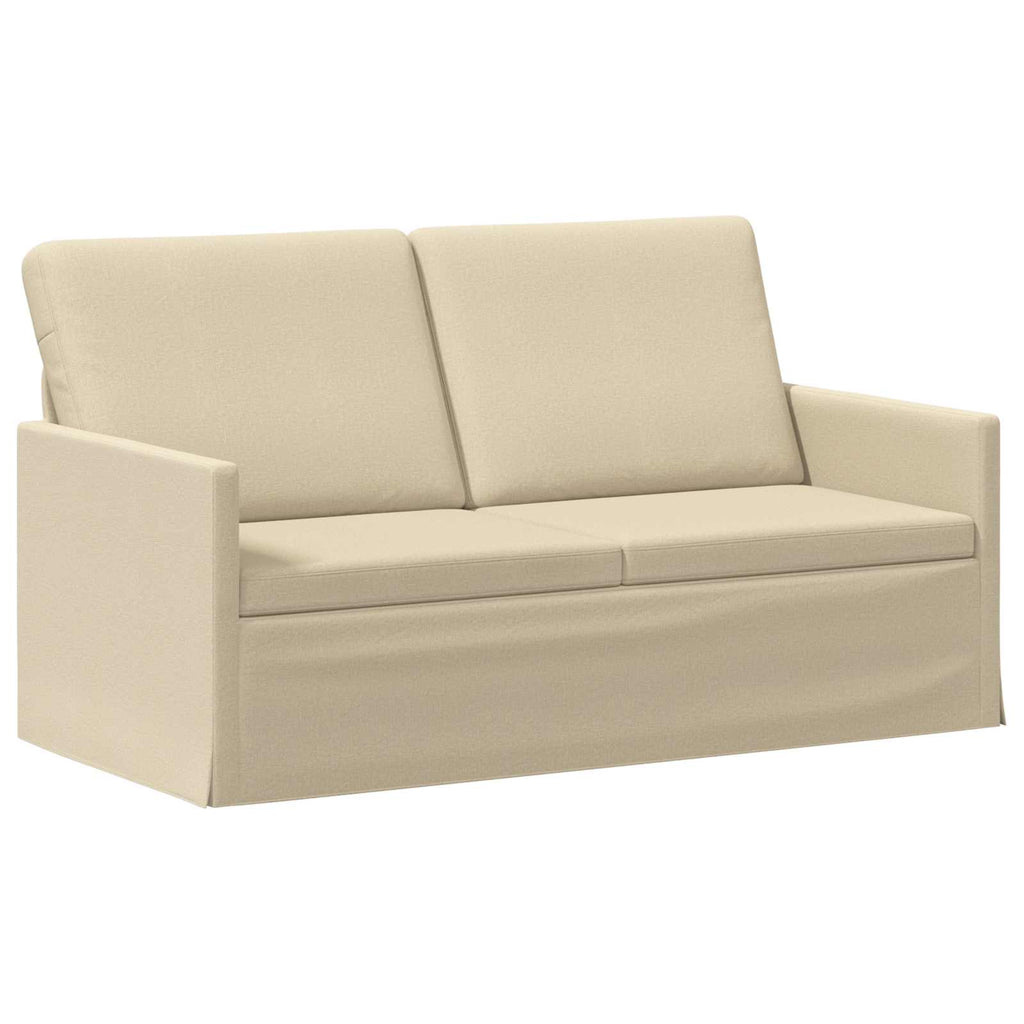 vidaXL Sofa dwuosobowa kremowy 150 x 81 x 82 cm tkanina