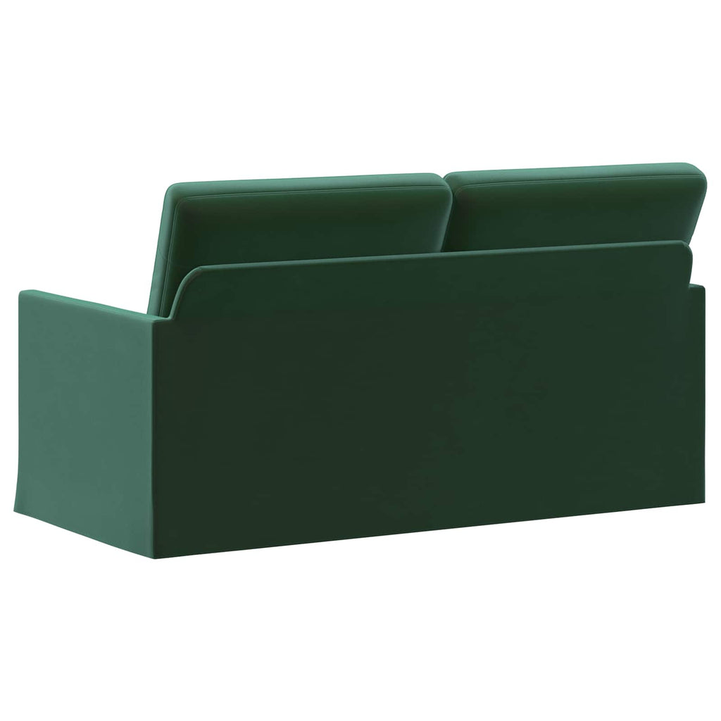 vidaXL Sofa dwuosobowa Ciemnozielony 150 x 81 x 82 cm Welur