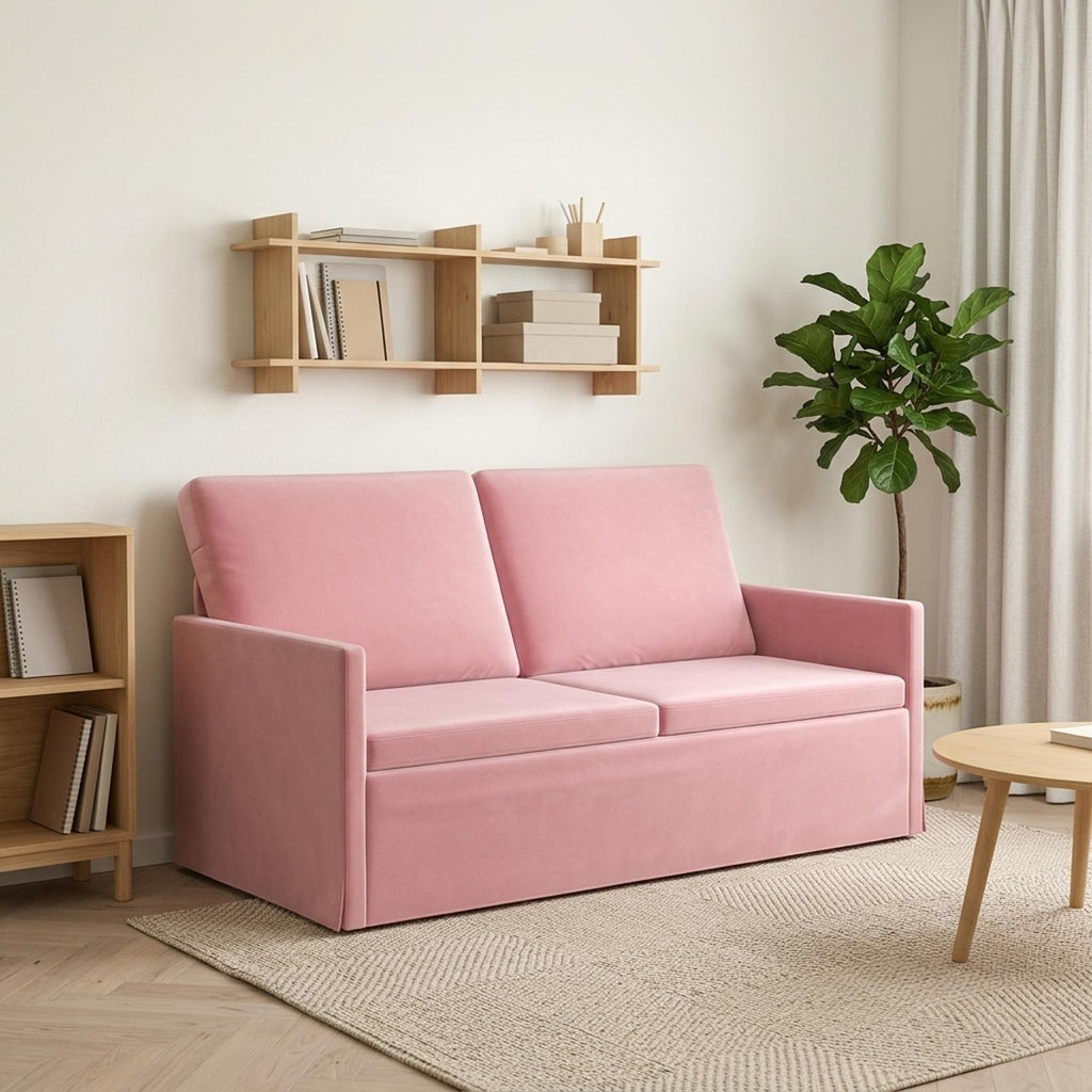 vidaXL Sofa dwuosobowa różowy 150 x 81 x 82 cm Welur