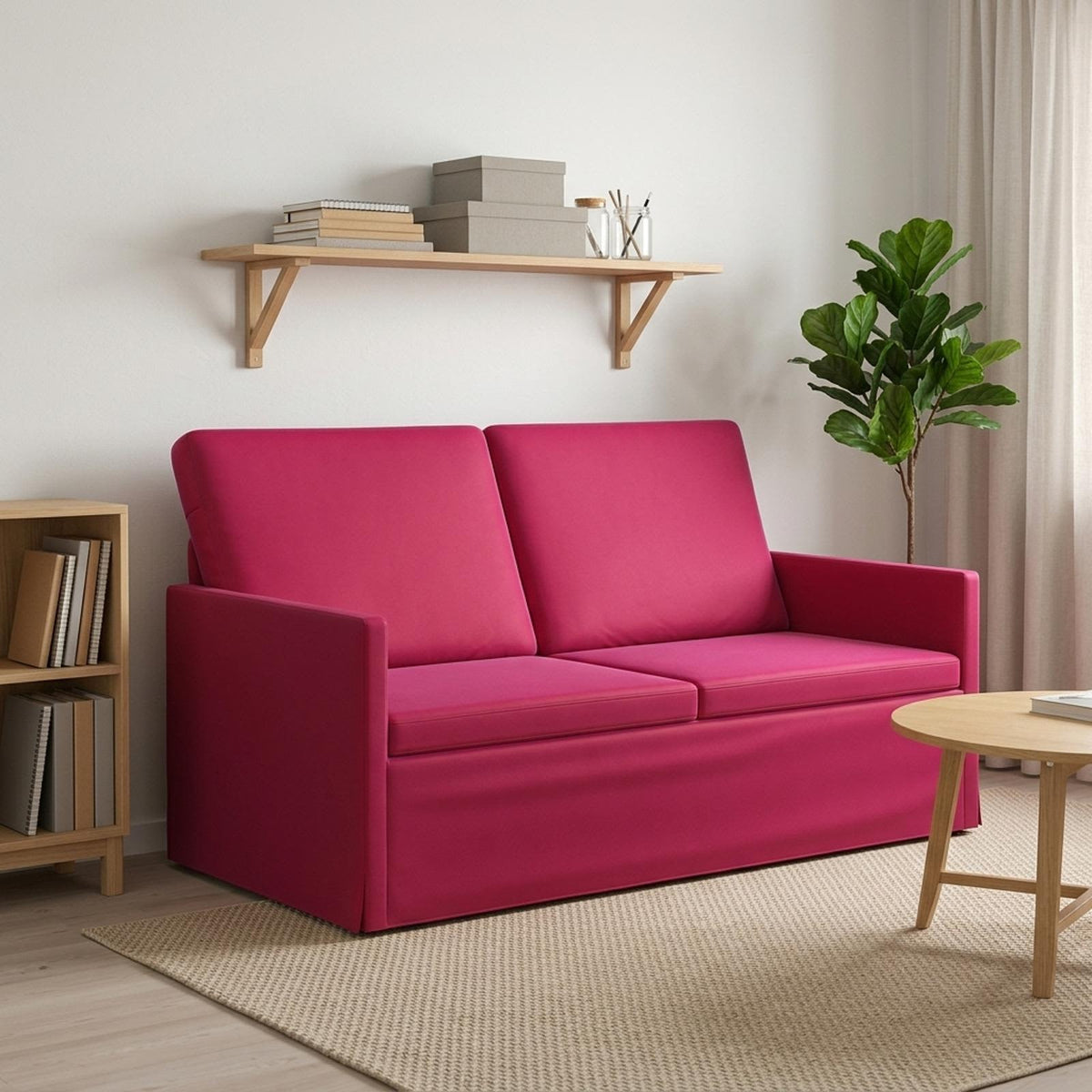 vidaXL Sofa dwuosobowa Czerwone wino 150 x 81 x 82 cm Welur