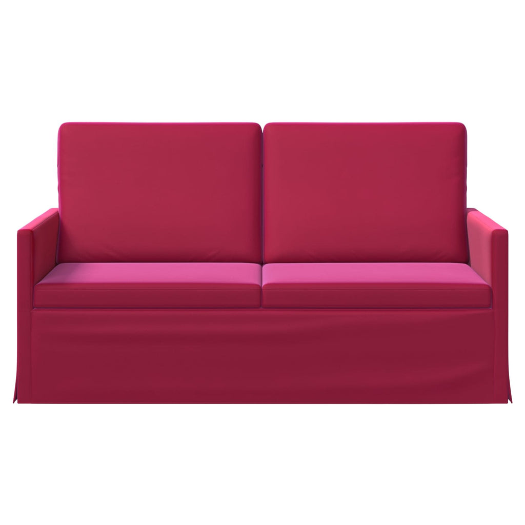 vidaXL Sofa dwuosobowa Czerwone wino 150 x 81 x 82 cm Welur