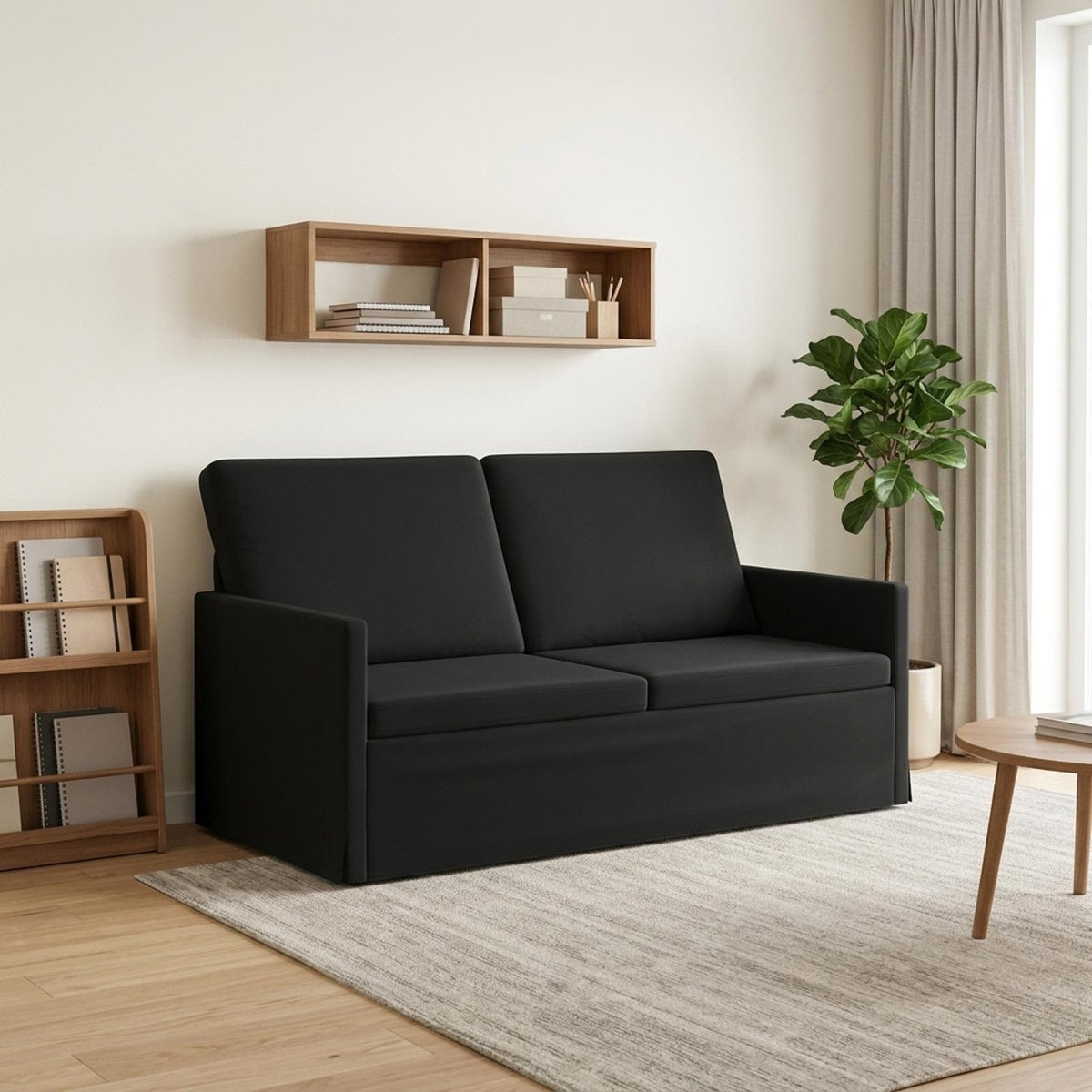 vidaXL Sofa dwuosobowa Czarny 150 x 81 x 82 cm Welur