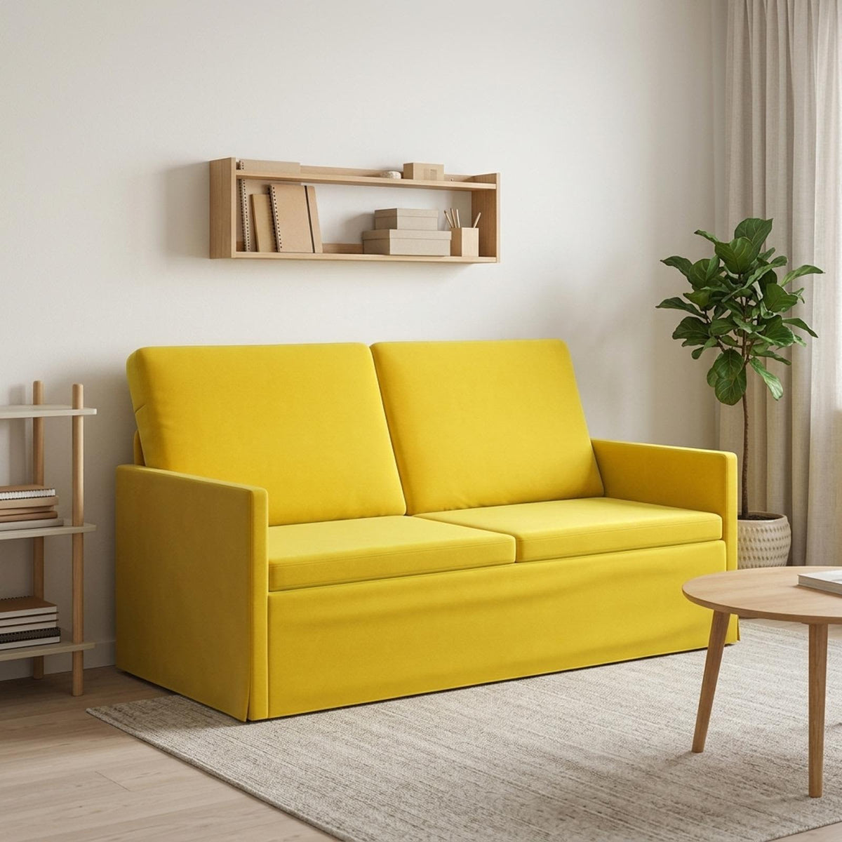 vidaXL Sofa dwuosobowa żółty 150 x 81 x 82 cm Welur