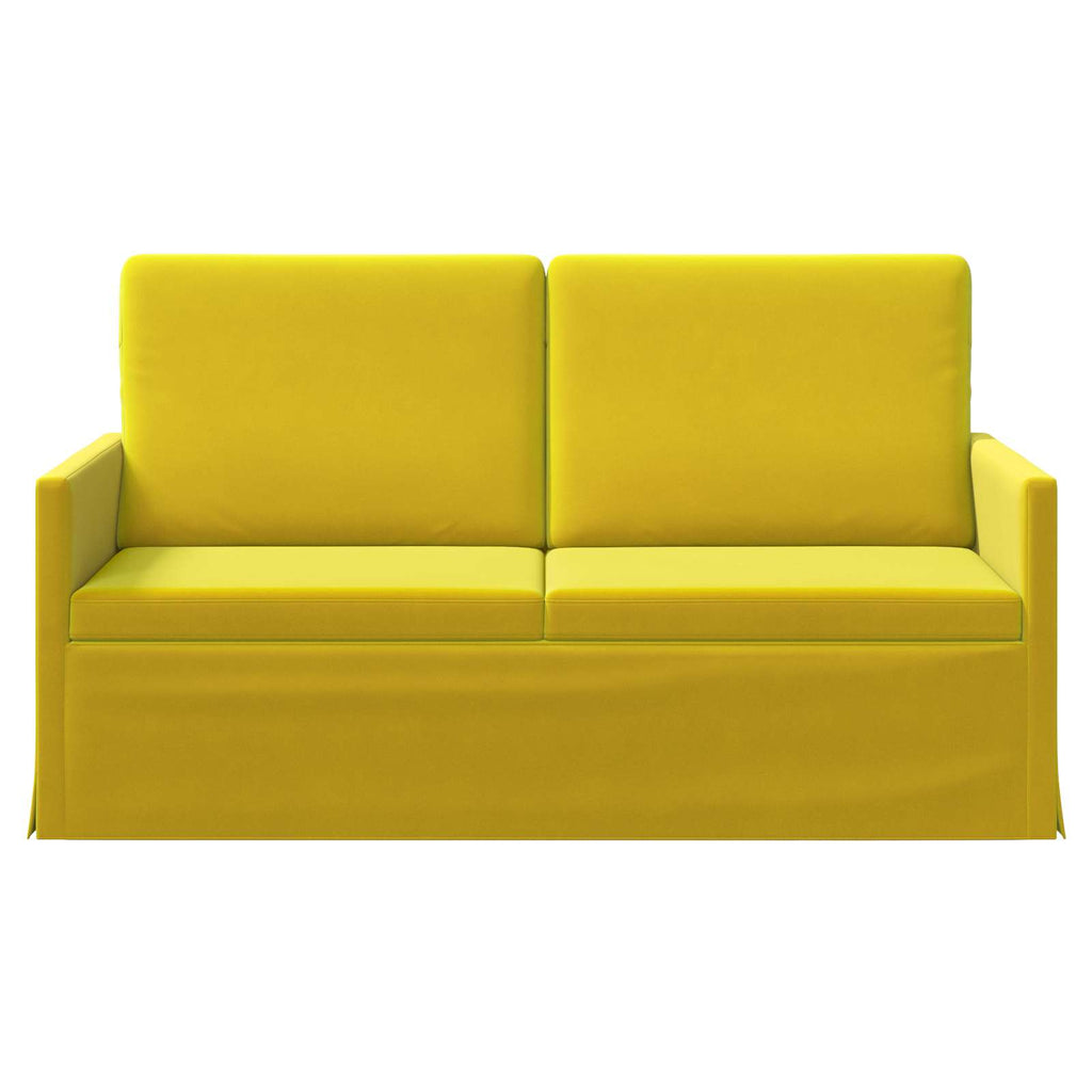 vidaXL Sofa dwuosobowa żółty 150 x 81 x 82 cm Welur