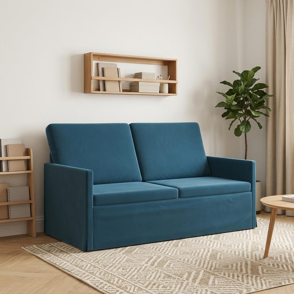 vidaXL Sofa dwuosobowa niebieski 150 x 81 x 82 cm Welur