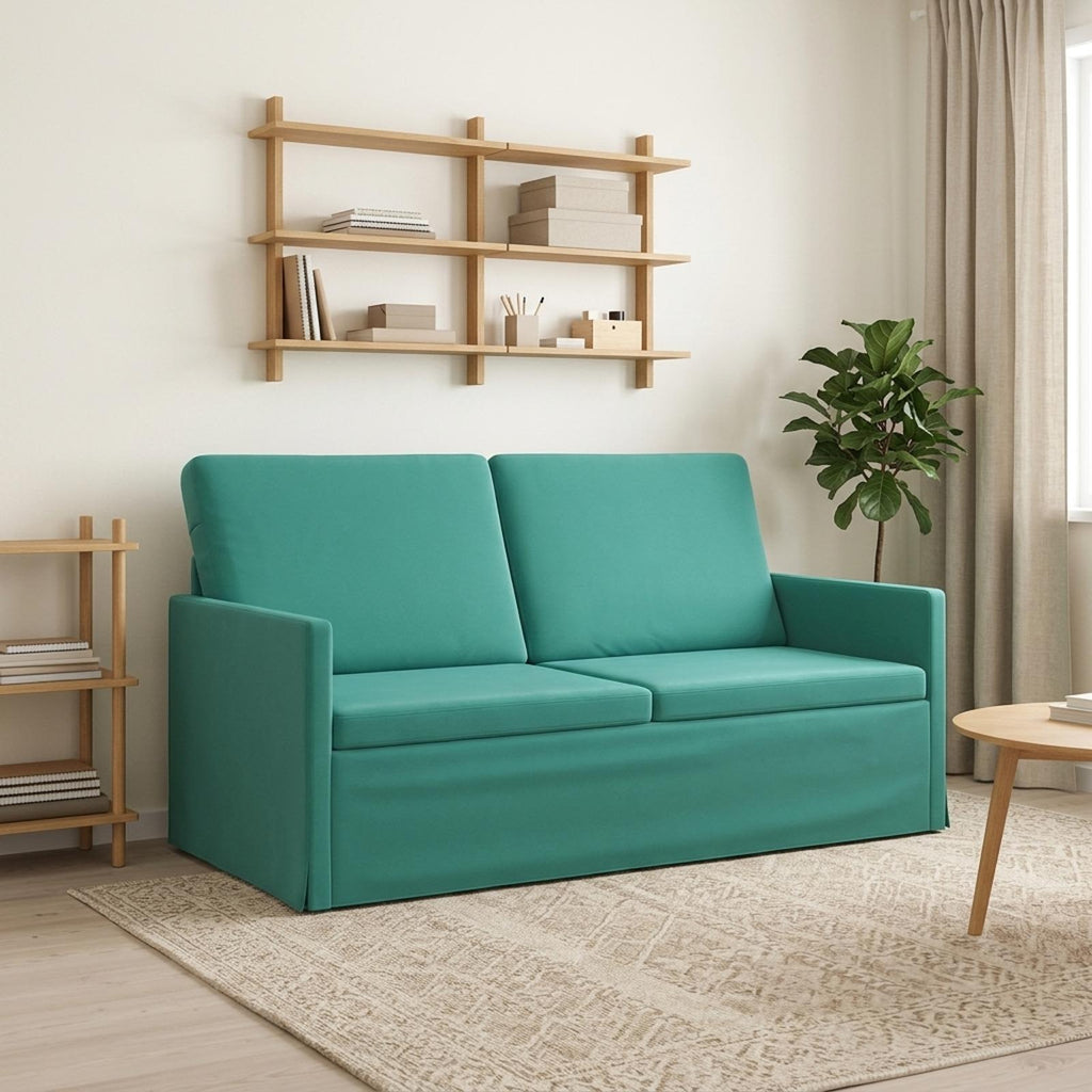 vidaXL Sofa dwuosobowa Turkusowy 150 x 81 x 82 cm Welur