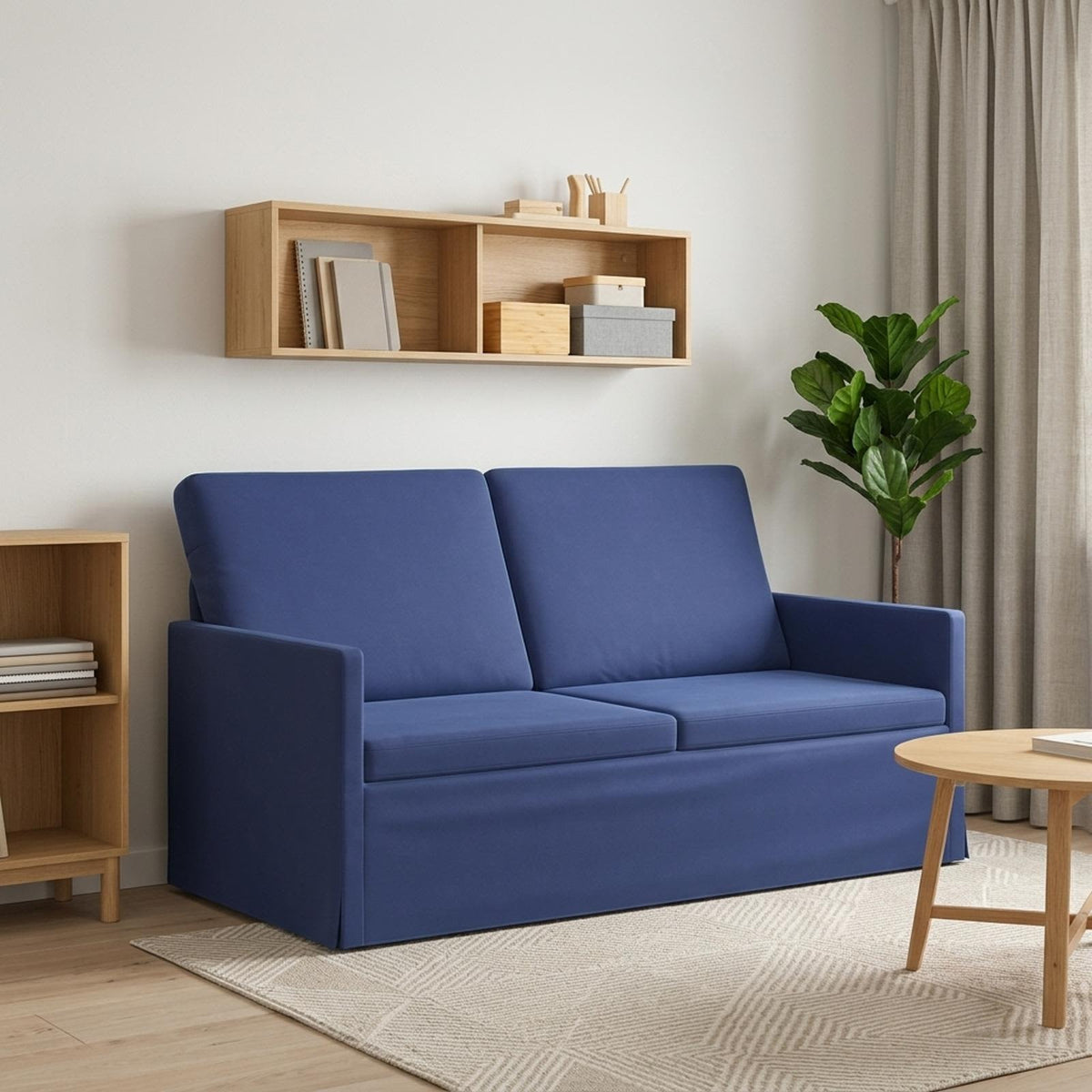 vidaXL Sofa dwuosobowa Niebieski policyjny 150 x 81 x 82 cm Welur