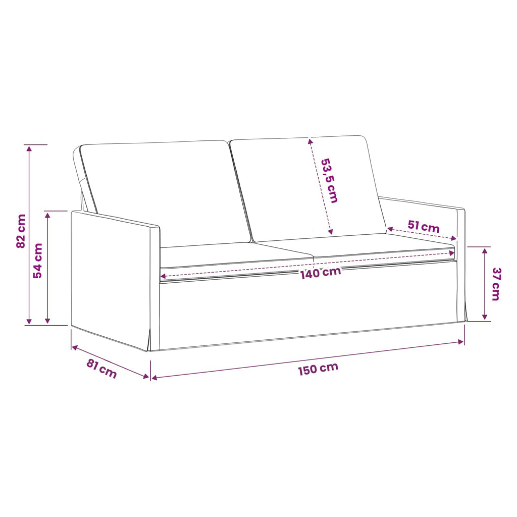 vidaXL Sofa dwuosobowa Niebieski policyjny 150 x 81 x 82 cm Welur