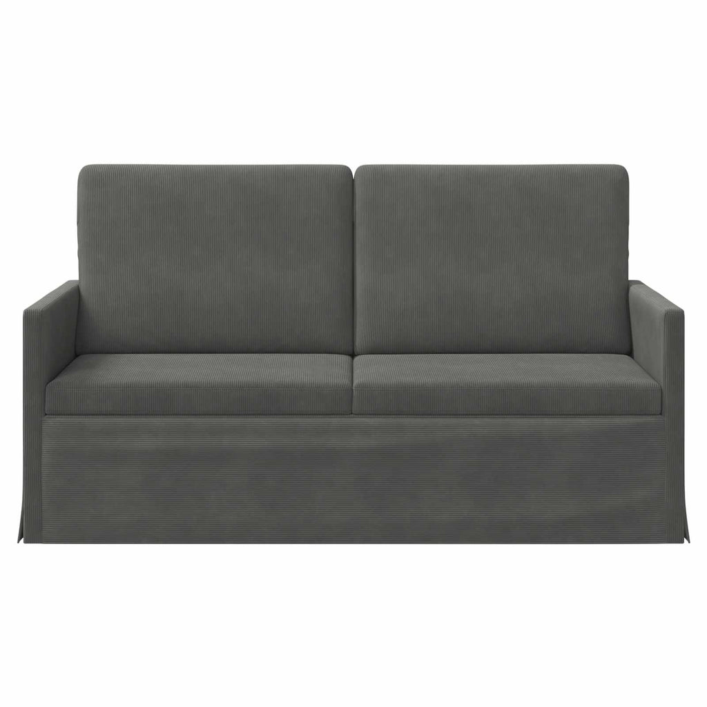 vidaXL Sofa dwuosobowa ciemnoszary 150 x 81 x 82 cm Tkanina sztruksowa