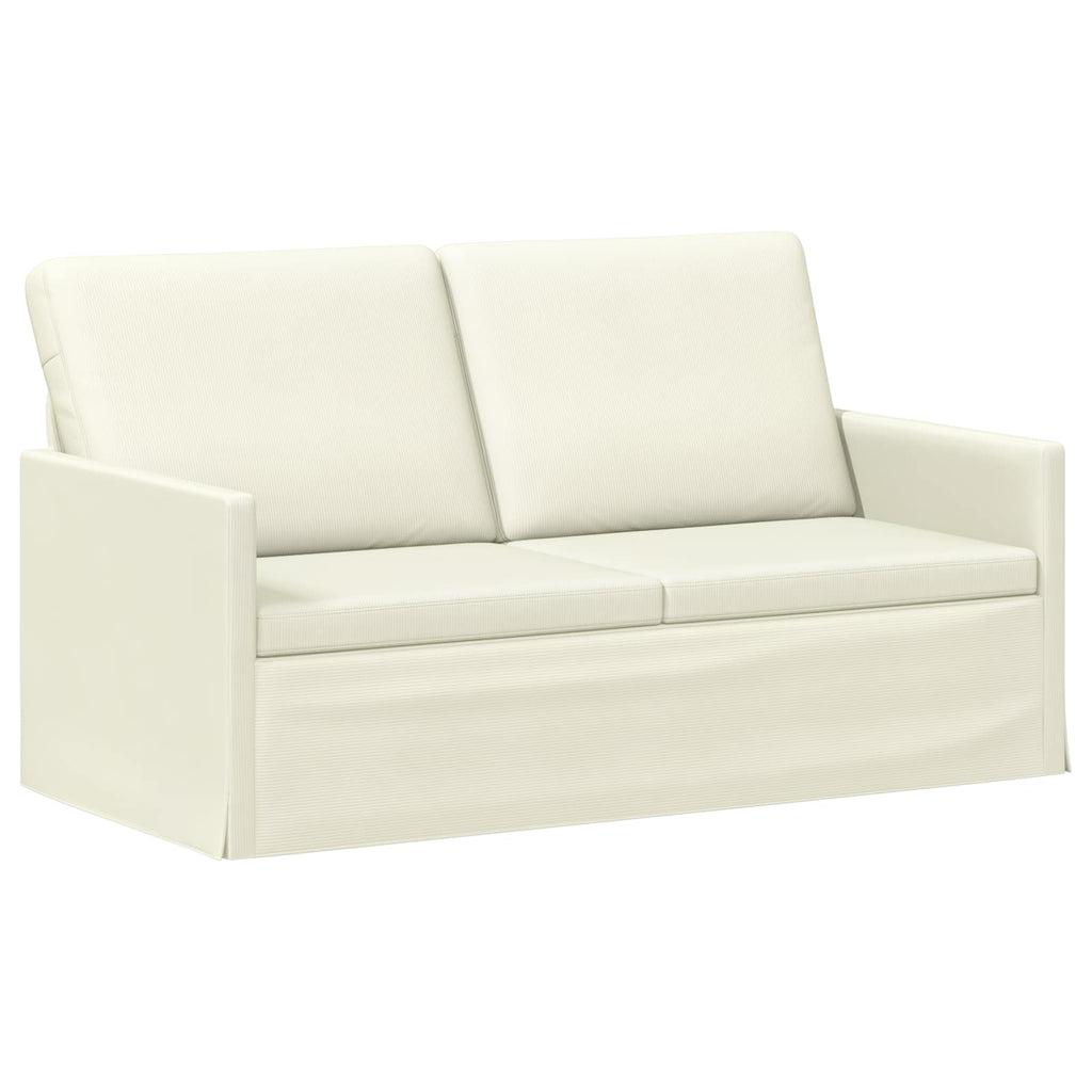 vidaXL Sofa dwuosobowa kremowy 150 x 81 x 82 cm Tkanina sztruksowa