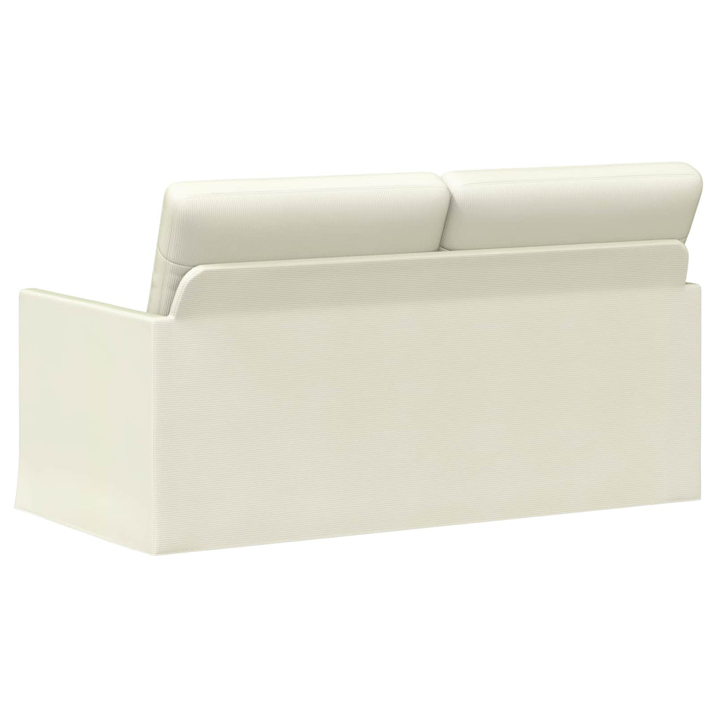 vidaXL Sofa dwuosobowa kremowy 150 x 81 x 82 cm Tkanina sztruksowa
