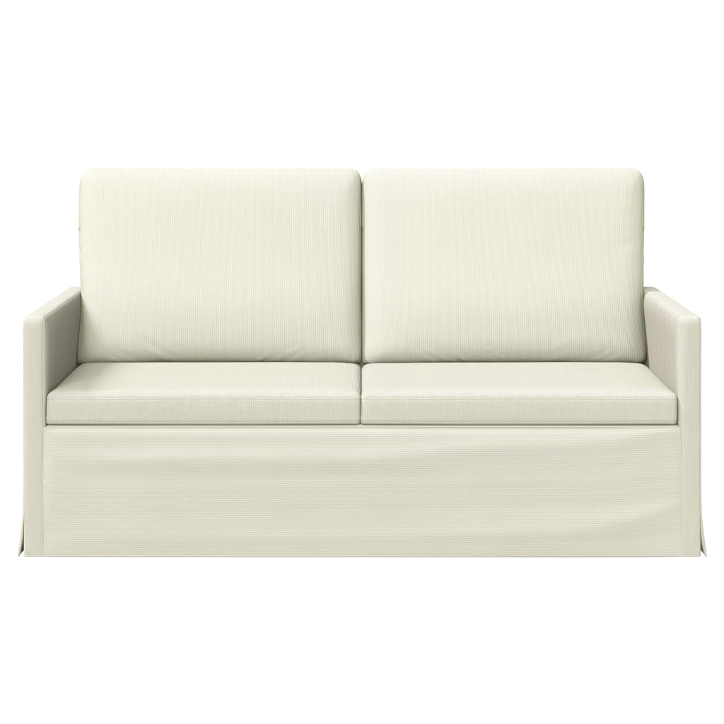 vidaXL Sofa dwuosobowa kremowy 150 x 81 x 82 cm Tkanina sztruksowa