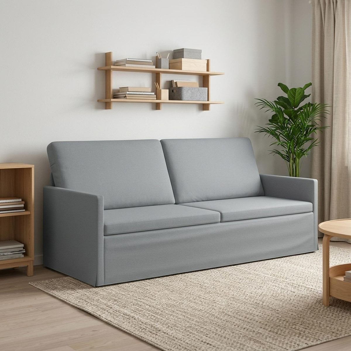 vidaXL Sofa na 3 osoby jasnoszary 190 x 81 x 82 cm tkanina
