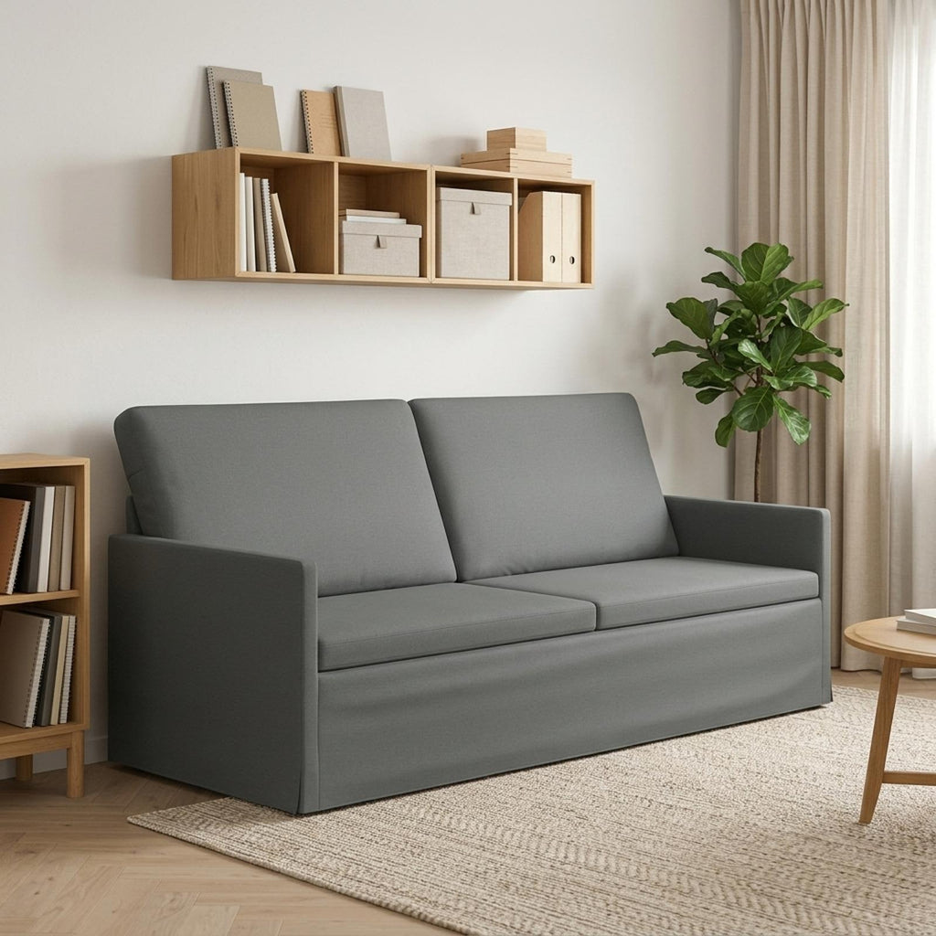 vidaXL Sofa na 3 osoby ciemnoszary 190 x 81 x 82 cm tkanina