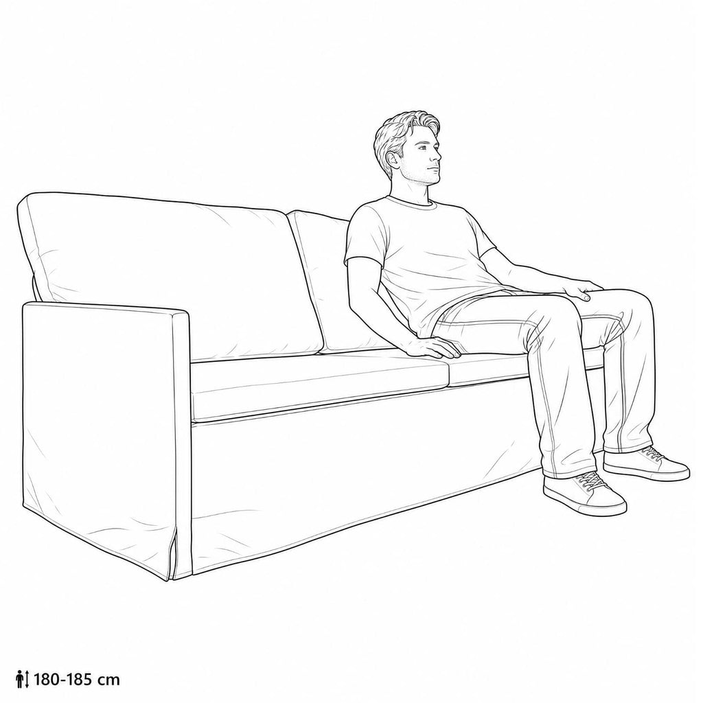vidaXL Sofa na 3 osoby Czarny 190 x 81 x 82 cm tkanina