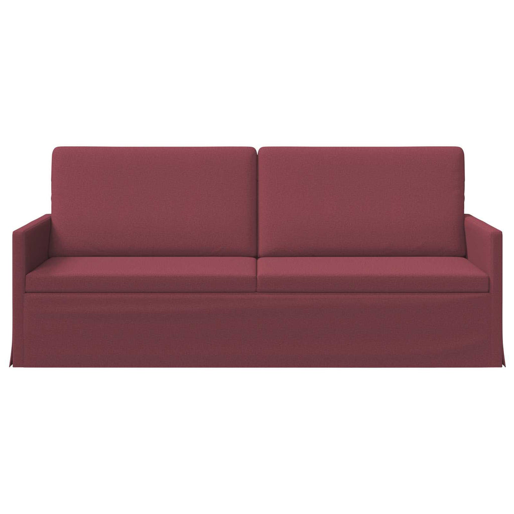 vidaXL Sofa na 3 osoby Czerwone wino 190 x 81 x 82 cm tkanina