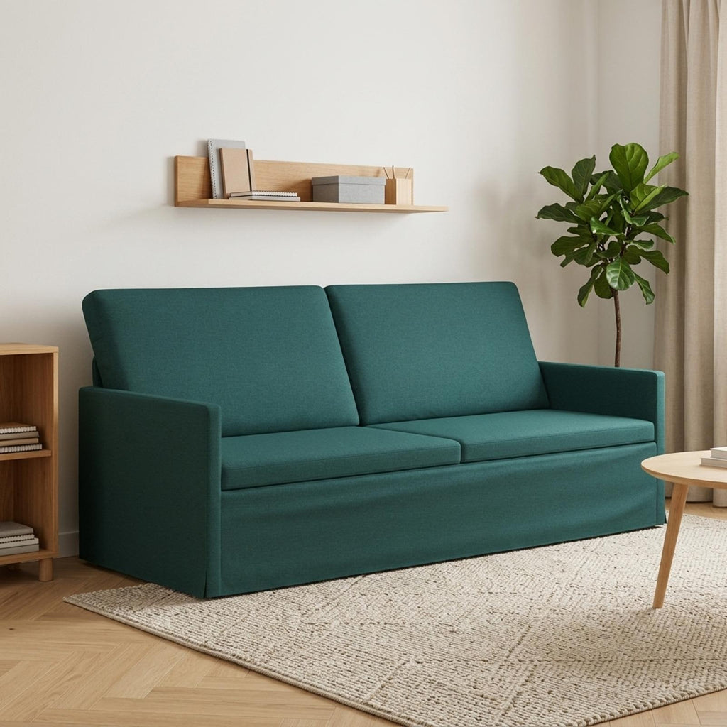 vidaXL Sofa na 3 osoby Ciemnozielony 190 x 81 x 82 cm tkanina