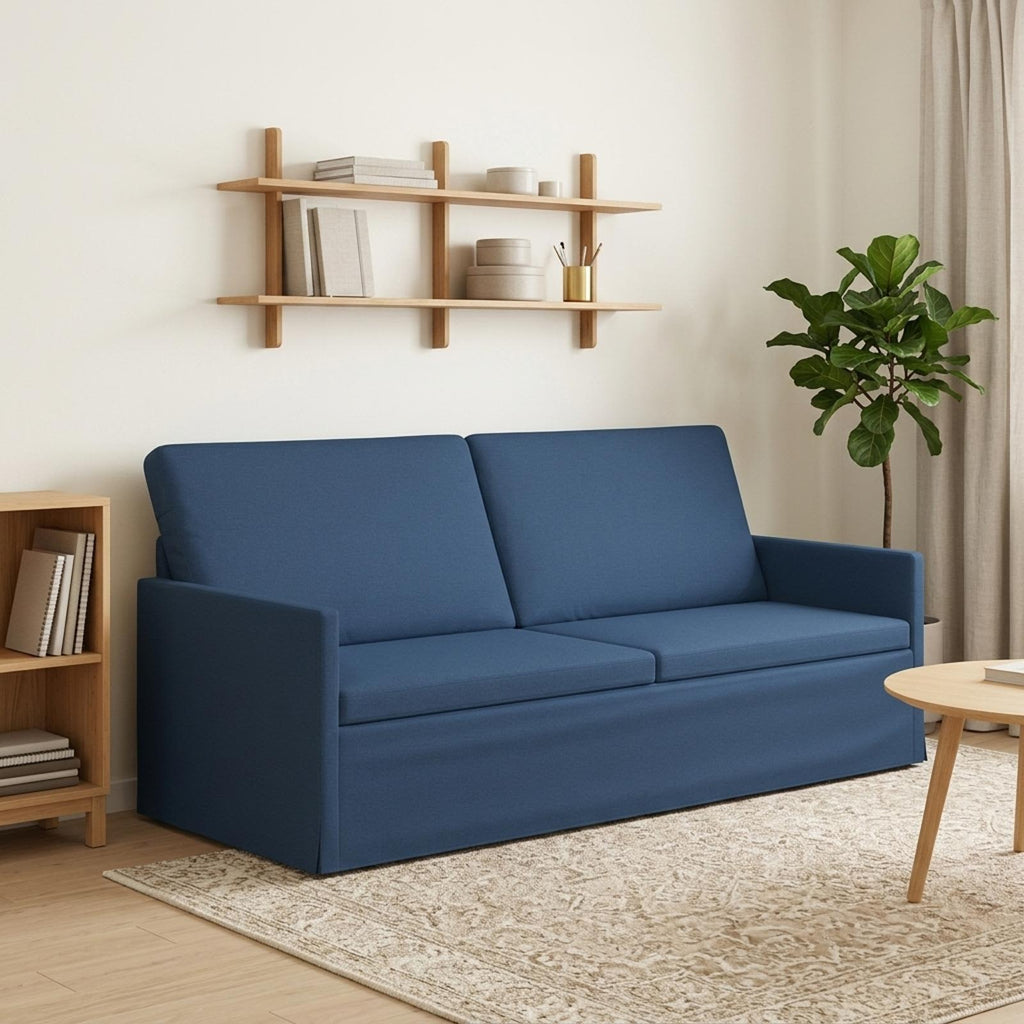 vidaXL Sofa na 3 osoby niebieski 190 x 81 x 82 cm tkanina