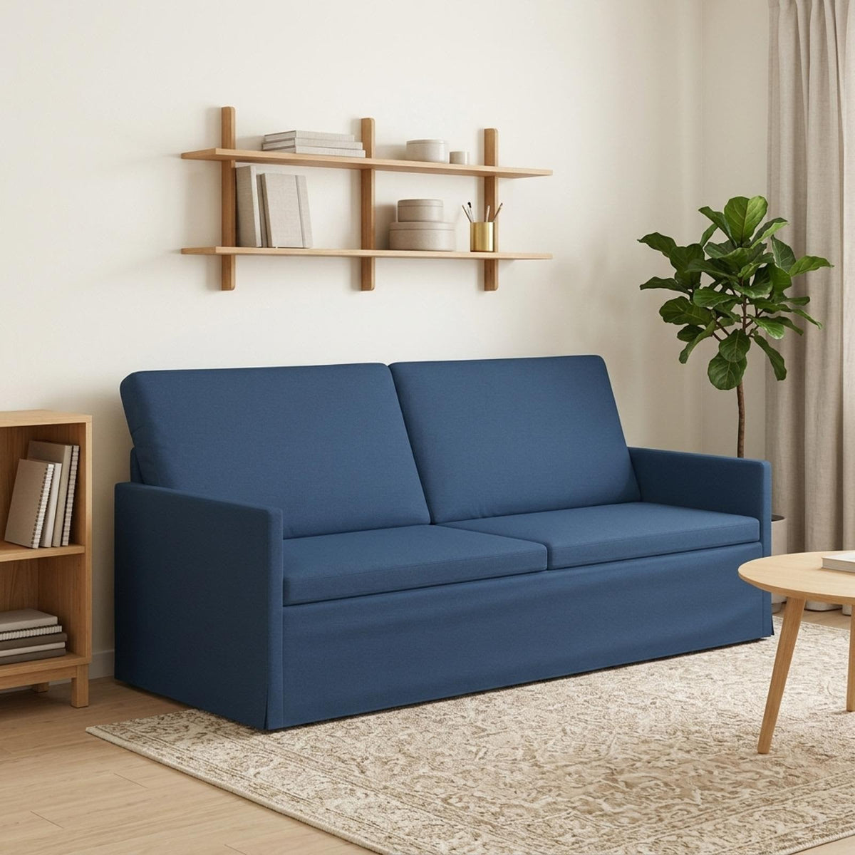 vidaXL Sofa na 3 osoby niebieski 190 x 81 x 82 cm tkanina