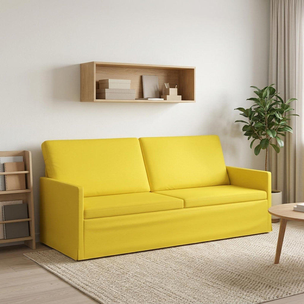 vidaXL Sofa na 3 osoby Jasnożółty 190 x 81 x 82 cm tkanina