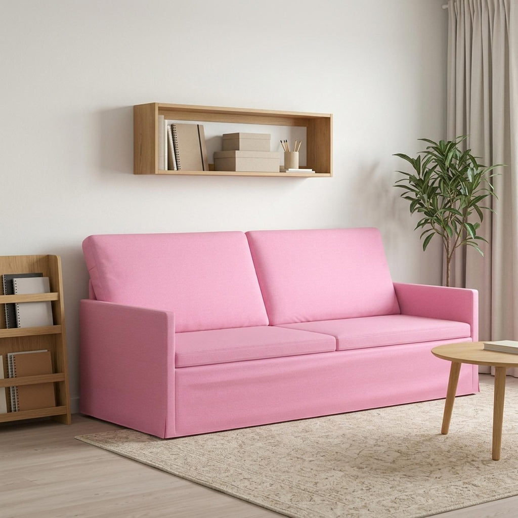 vidaXL Sofa na 3 osoby różowy 190 x 81 x 82 cm tkanina