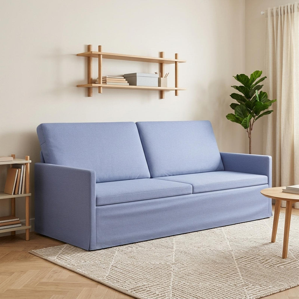 vidaXL Sofa na 3 osoby Niebieski dżins 190 x 81 x 82 cm tkanina