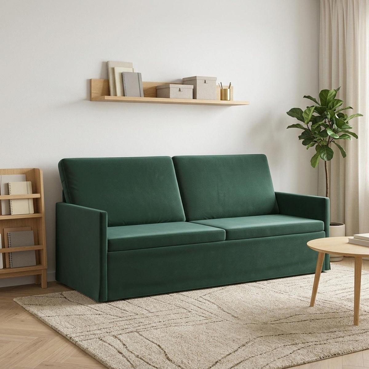 vidaXL Sofa na 3 osoby Ciemnozielony 190 x 81 x 82 cm Welur