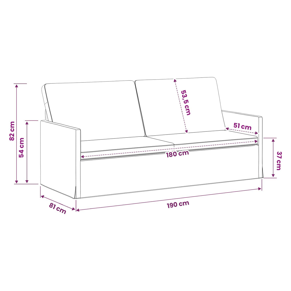 vidaXL Sofa na 3 osoby Jasnozielony 190 x 81 x 82 cm Welur