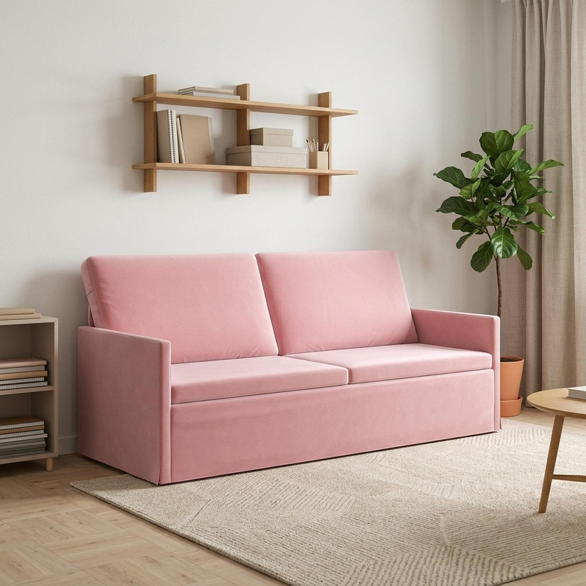 vidaXL Sofa na 3 osoby różowy 190 x 81 x 82 cm Welur