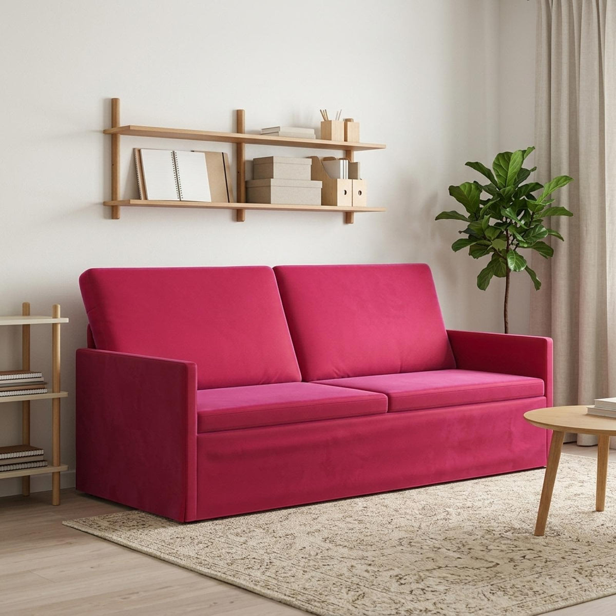 vidaXL Sofa na 3 osoby Czerwone wino 190 x 81 x 82 cm Welur
