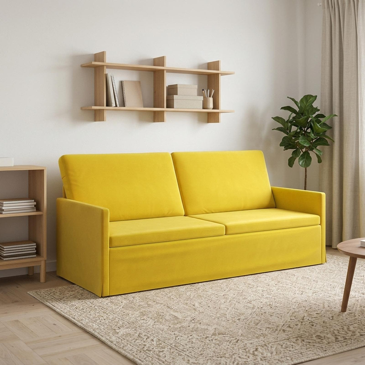 vidaXL Sofa na 3 osoby żółty 190 x 81 x 82 cm Welur