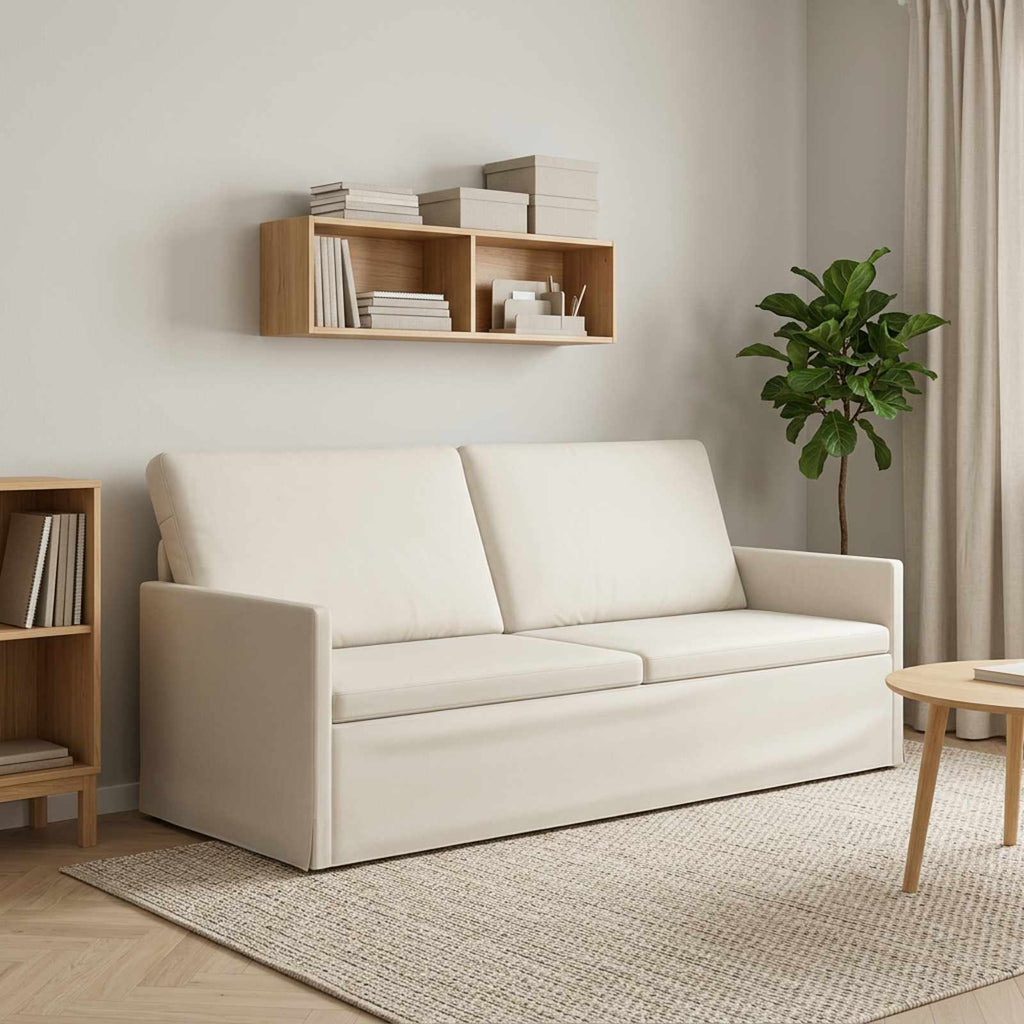 vidaXL Sofa na 3 osoby kremowy 190 x 81 x 82 cm Welur