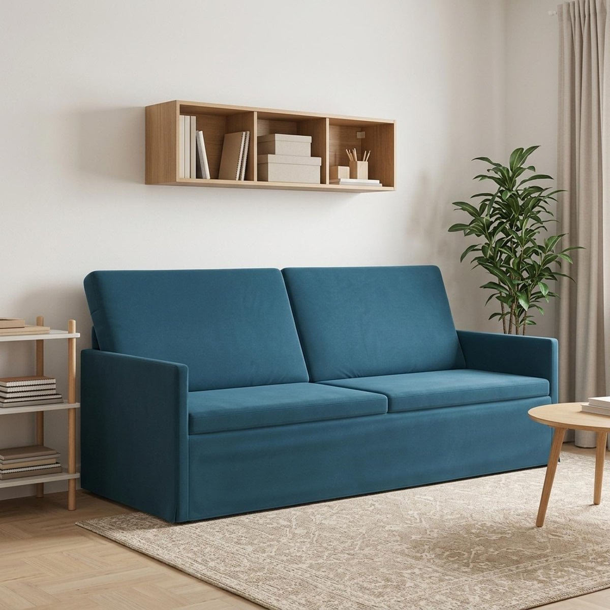 vidaXL Sofa na 3 osoby niebieski 190 x 81 x 82 cm Welur