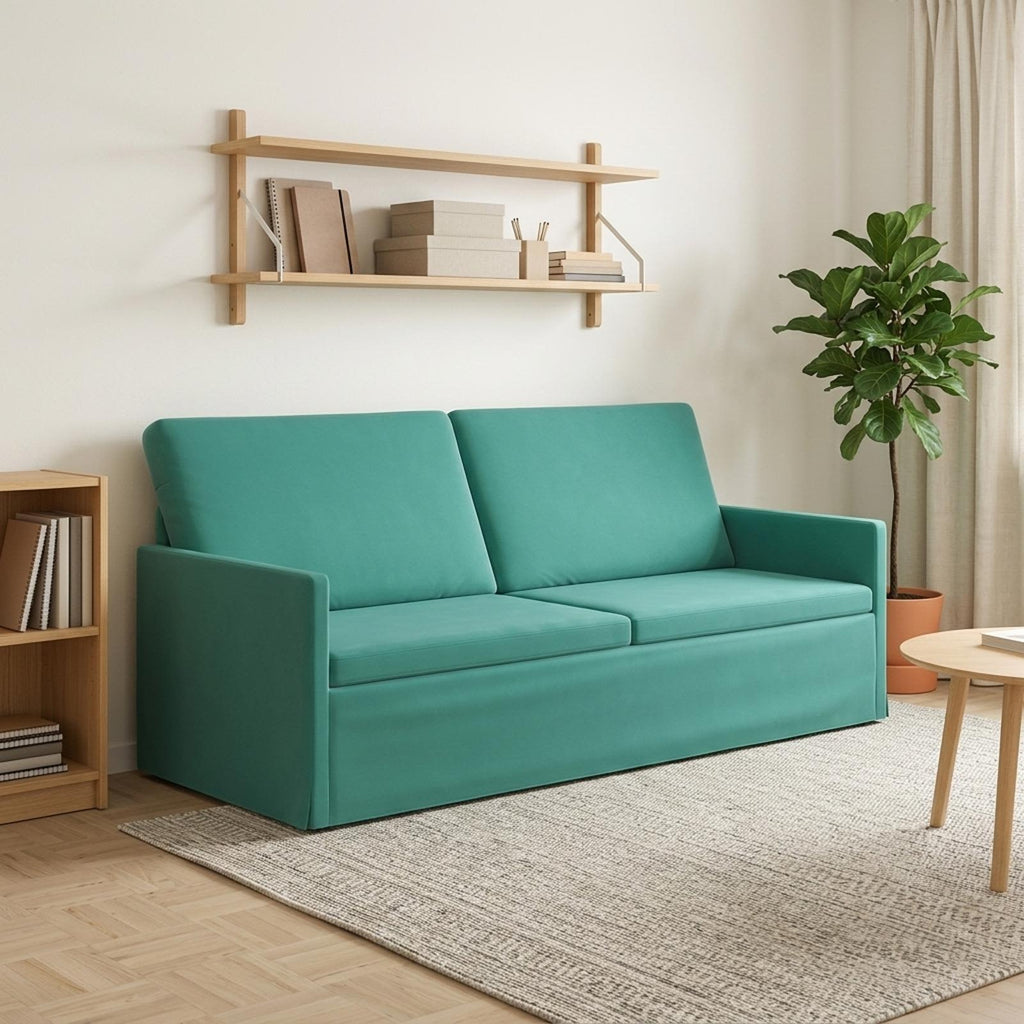 vidaXL Sofa na 3 osoby Turkusowy 190 x 81 x 82 cm Welur