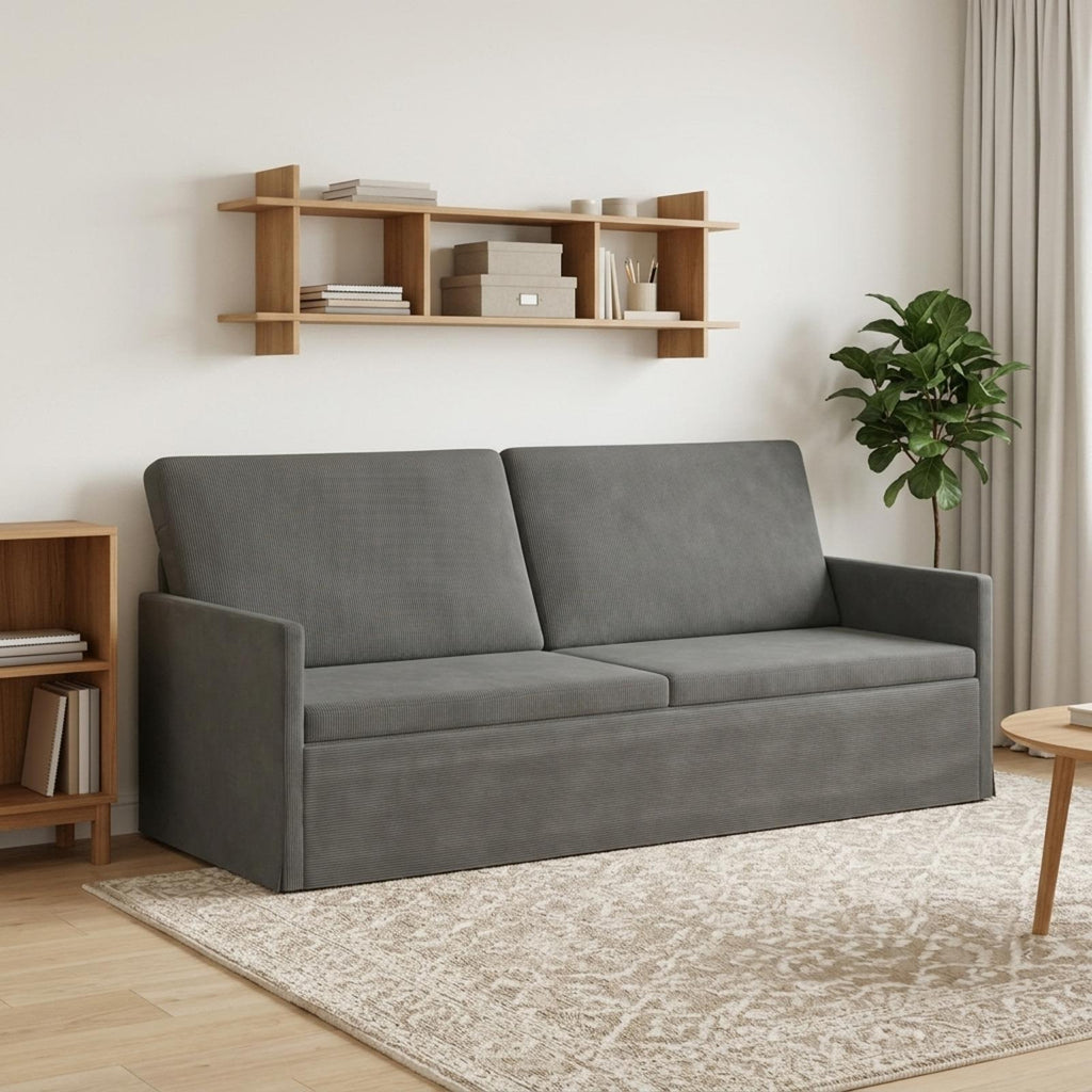vidaXL Sofa na 3 osoby ciemnoszary 190 x 81 x 82 cm Tkanina sztruksowa