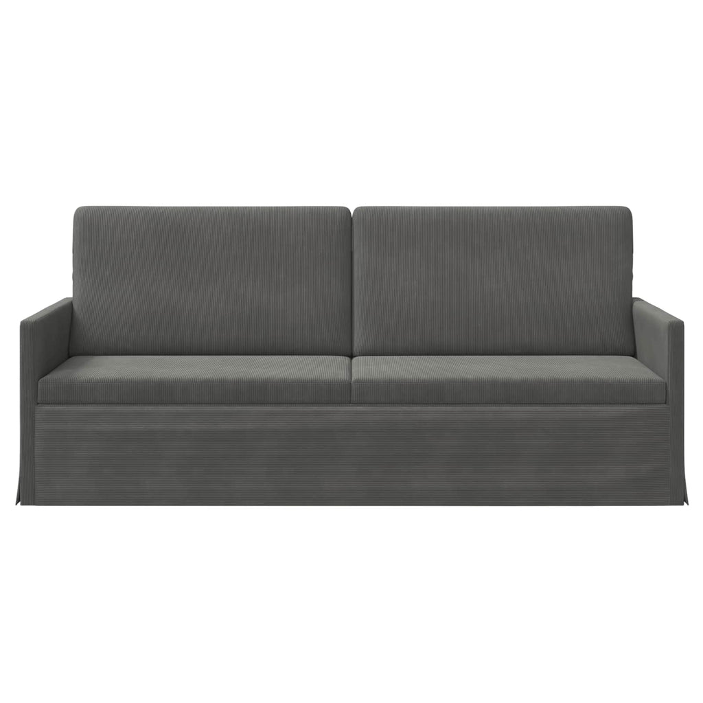 vidaXL Sofa na 3 osoby ciemnoszary 190 x 81 x 82 cm Tkanina sztruksowa