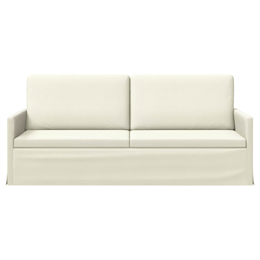 vidaXL Sofa na 3 osoby kremowy 190 x 81 x 82 cm Tkanina sztruksowa