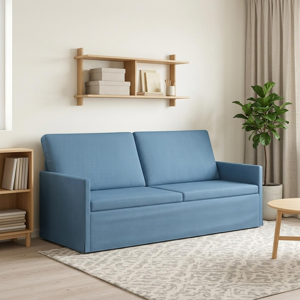 vidaXL Sofa na 3 osoby niebieski 190 x 81 x 82 cm Tkanina sztruksowa