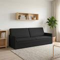 vidaXL Sofa na 3 osoby Czarny 220 x 81 x 82 cm tkanina