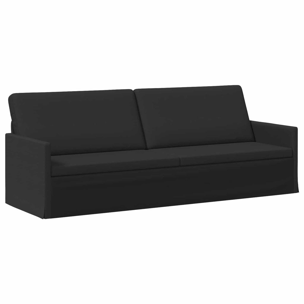 vidaXL Sofa na 3 osoby Czarny 220 x 81 x 82 cm tkanina